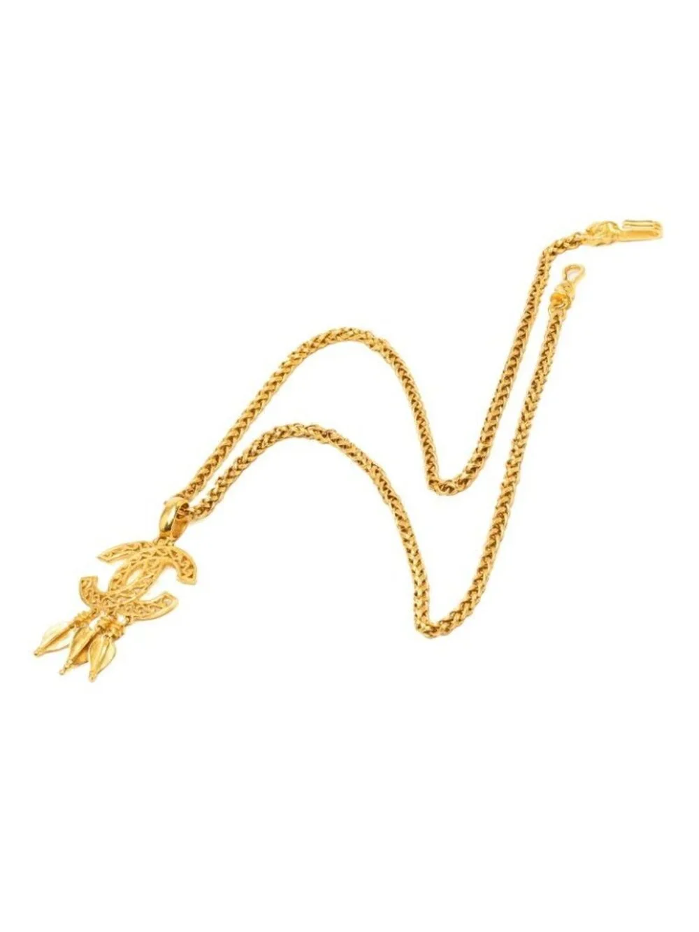 Chanel Vintage CC Logo Rogue Chain Necklace Gold Plated